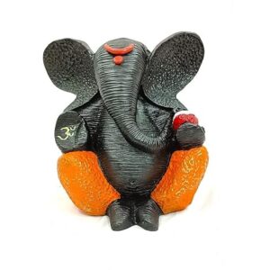 Terracotta Black Ganesha Idol