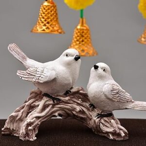 Polyresin Sparrow Pair Idol Showpiece Sculpture Statue Love Birds Murti for Home Décor